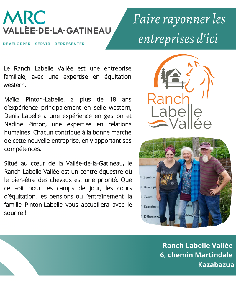 Portrait des entrepreneurs Ranch Labelle Vallée 