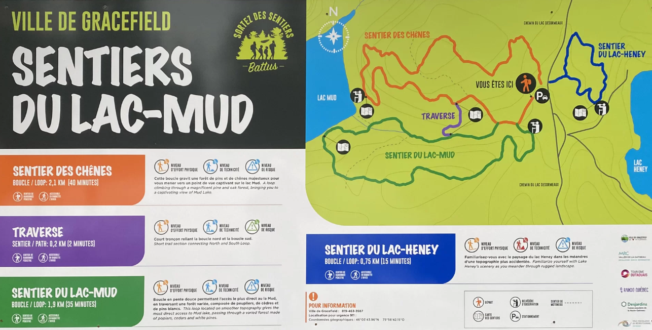 Carte des sentiers Montcerf Lytton