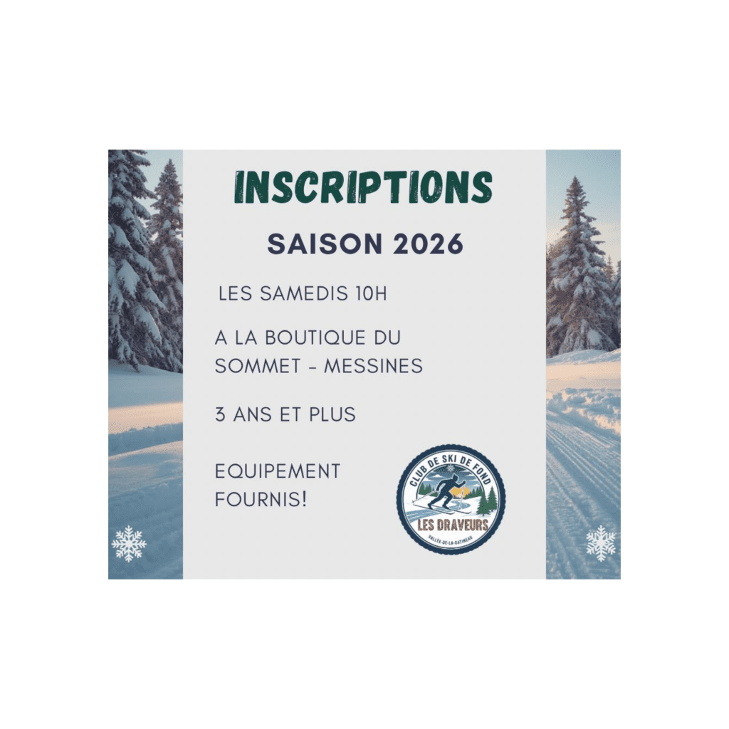 les inscriptions sont ouvertes pour la saison 2026!