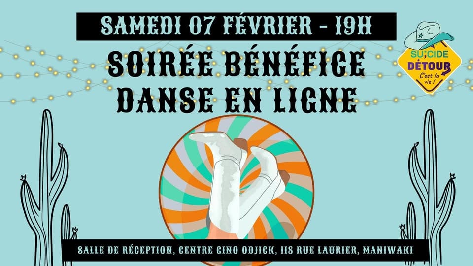 soirée bénéfice de danse en ligne – suicide détour