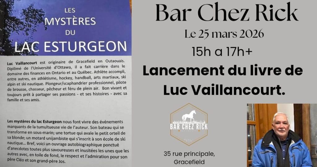 lancement d’une autobiographie : les mystères du lac esturgeon