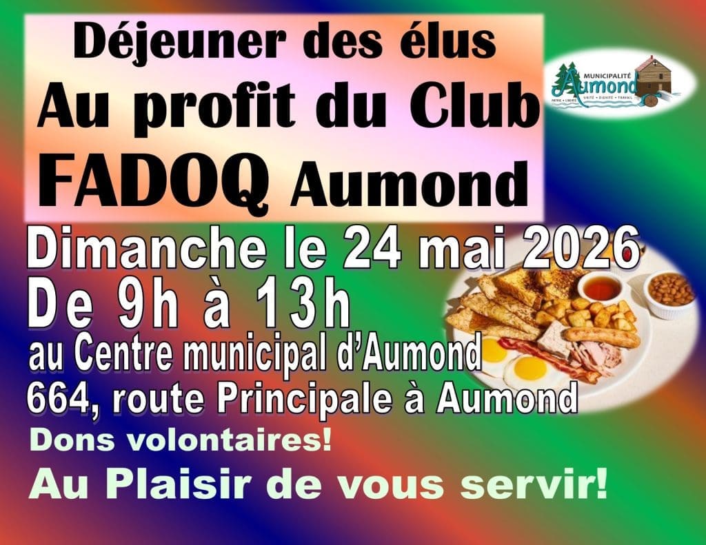 déjeuner des élus au profit du club fadoq d’aumond