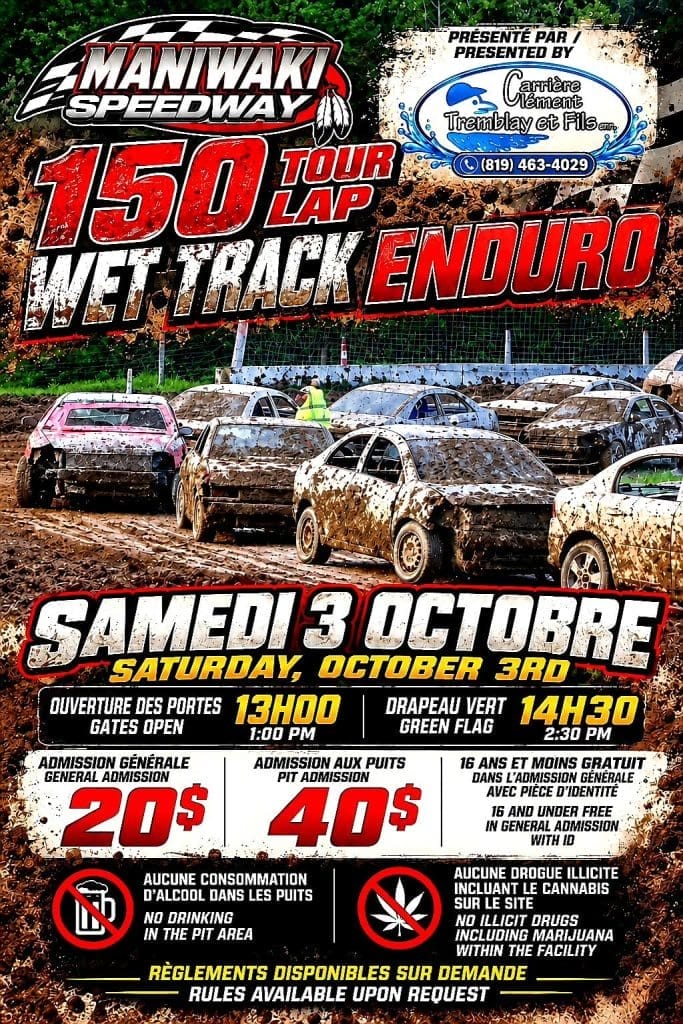 maniwaki speedway : dernier événement de la saison!